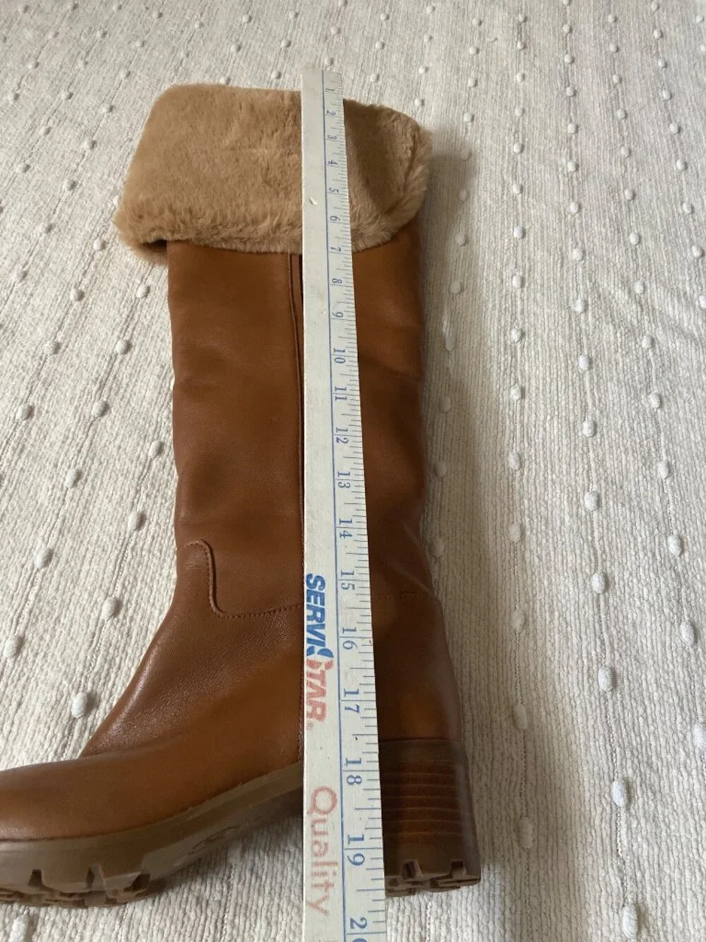 Michael Kors Womens Faux Fur-Lined Brown Leather Knee-High Boots Size 6M